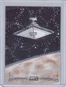 Star Wars A New Hope Black & White Color Star Destroyer Sketch by Adam Talley