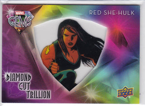 2016 Upper Deck Marvel Gems Red She-Hulk Diamond Cut Trillion card DCT-15