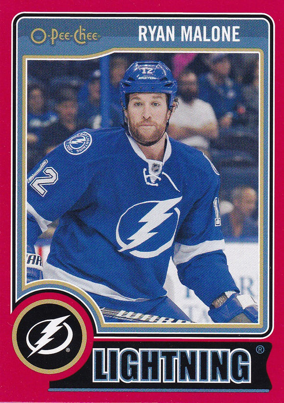 Ryan Malone 2014-15 O-Pee-Chee card #162 Red Parallel