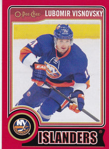 Lubomir Visnovsky 2014-15 O-Pee-Chee card #70 Red Parallel