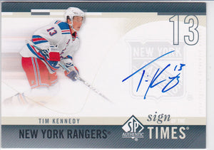 Tim Kennedy 2010-11 SP Authentic Sign Of The Times Autograph card SOT-TK