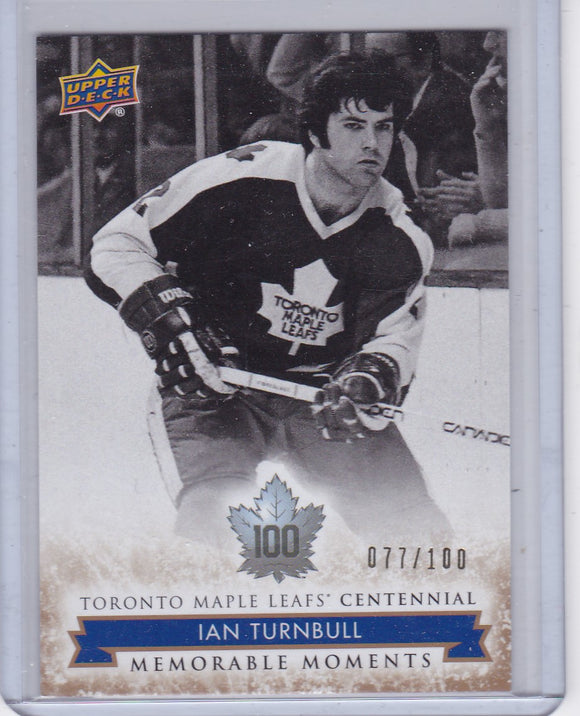 Ian Turnbull 2017-18 Toronto Maple Leafs Centennial MM card #184 Gold #d 077/100