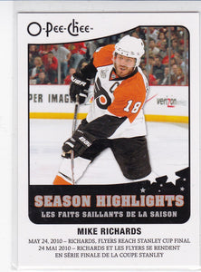 Mike Richards 2010-11 O-Pee-Chee Season Highlights card SH-13