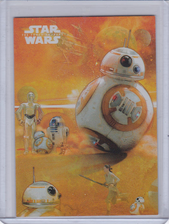 Star Wars The Force Awakens Character Montage card #7 BB-8 Foil #d 190/250