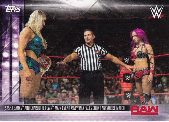2019 Topps WWE SummerSlam Women's Evolution card DR-27 Charlotte Flair & Sasha Banks