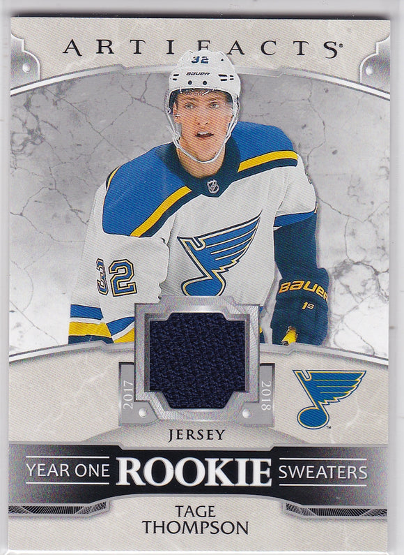 Tage Thompson 2019-20 Artifacts Year One Rookie Sweaters card RS-TT