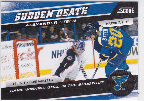 Alexander Steen 2011-12 Score Sudden Death Insert card #17