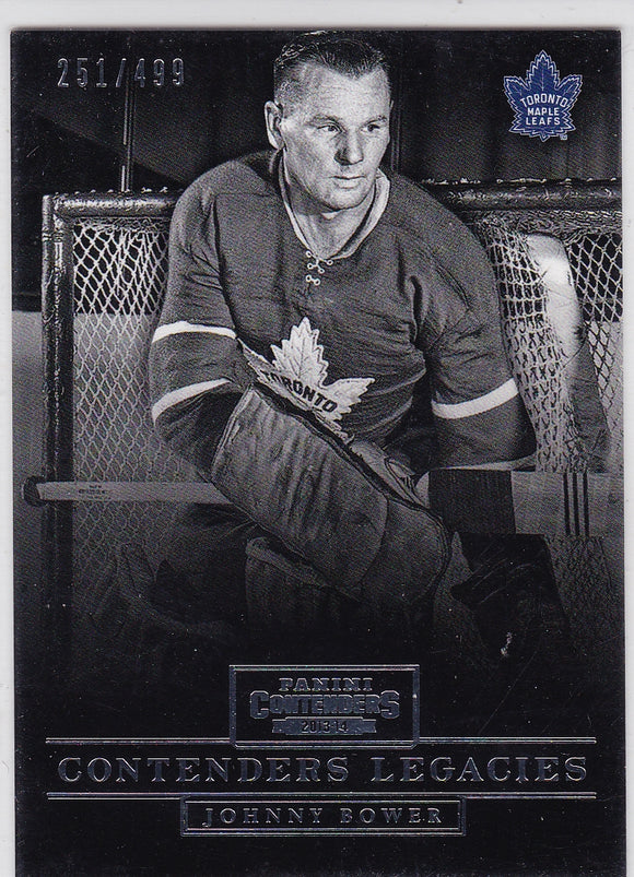 Johnny Bower 2013-14 Panini Contenders Legacies card CL-23 #d 251/499