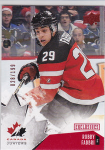 Robby Fabbri 2015-16 Team Canada Juniors card 88 Red Exclusives #d 028/199