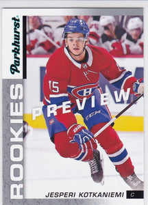 Jesperi Kotkaniemi 2018-19 Upper Deck Parkhurst Rookies PR-4