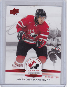 Anthony Mantha 2014-15 UD Team Canada Juniors card #55 Red Exclusives #d 012/199