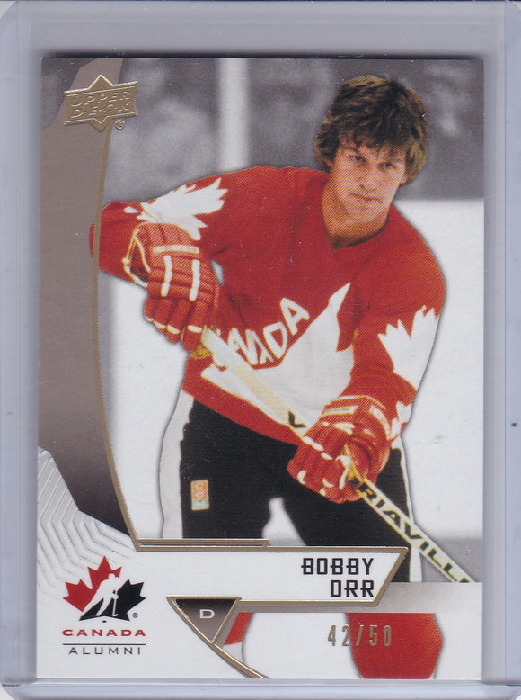 Bobby Orr 2019-20 Team Canada Alumni Toronto Fall Expo card #92 Gold #d 42/50