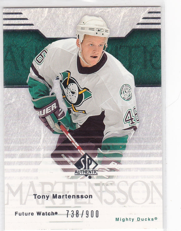 Tony Martensson 2003-04 SP Authentic Future Watch Rookie card #117 #d 738/900