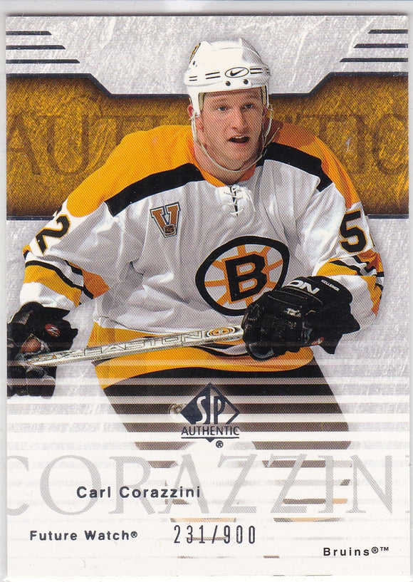 Carl Corazzini 2003-04 SP Authentic Future Watch Rookie card #166 #d 231/900