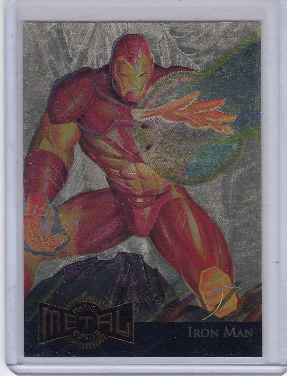 1995 Marvel Metal Gold Blaster card # 7 of 18 Iron Man