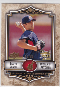 Scott Lewis 2009 A Piece Of History Rookie card #123 Gold #d 30/50