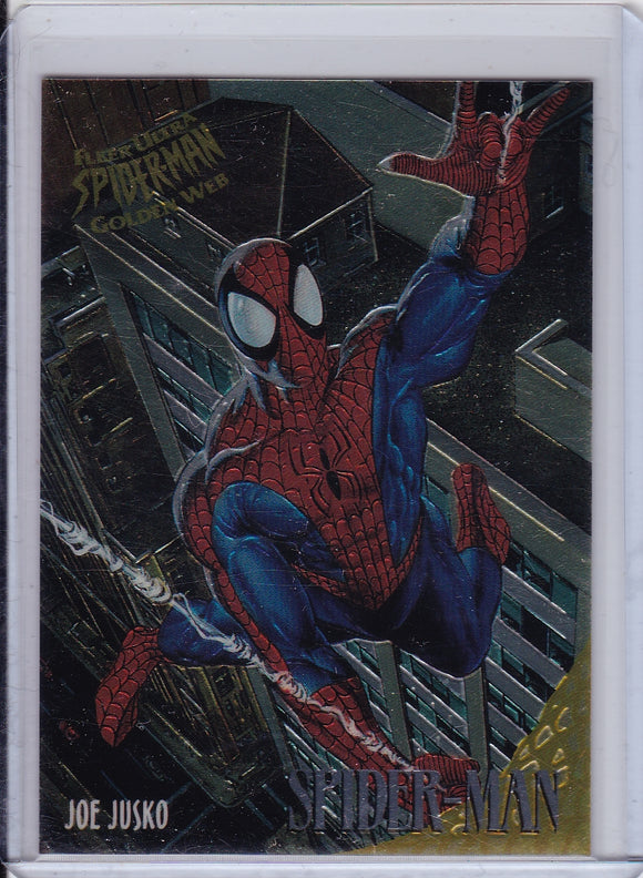 1995 Fleer Ultra Spider-Man Golden Web Insert card 7 of 9 Spider-Man
