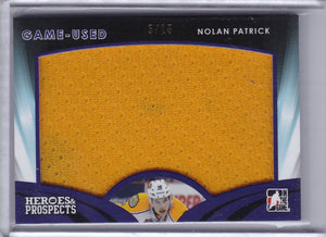 Nolan Patrick 2015-16 Heroes and Prospects Jersey card GU-23 #d 5/15