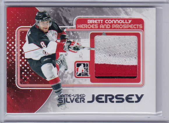 Brett Connolly 2010-11 ITG Heroes and Prospects Game Used Jersey card M-05 Silver