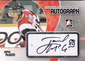 Jamie McGinn 2007-08 ITG Heroes and Prospects Autograph card A-JM
