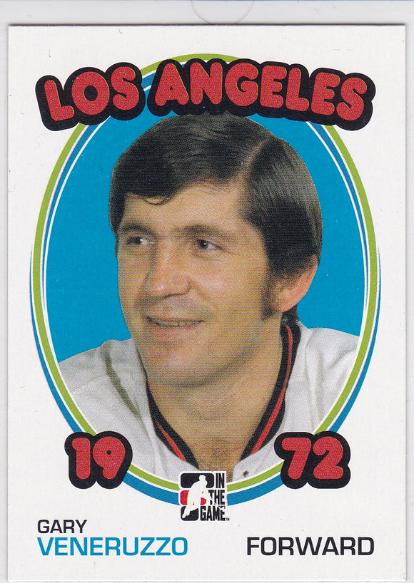 Gary Veneruzzo 2009-10 ITG 1972 The Year in Hockey card 144 Blank back parallel