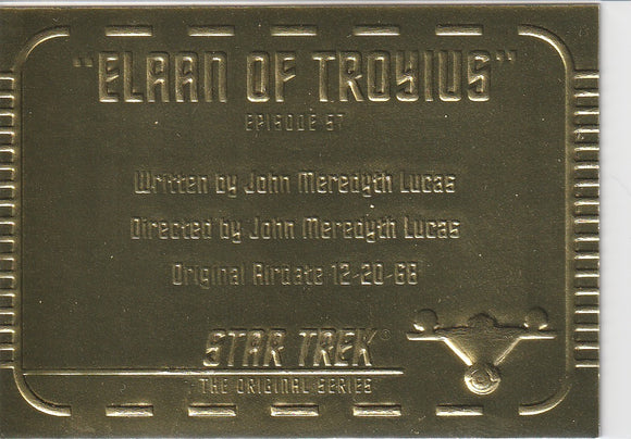 Star Trek TOS Season 3 Gold Plaque Insert card G57 Elaan Of Troyius