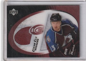 Milan Hejduk 2003-04 Upper Deck Ice Clear Cut Winners Jersey card CC-MH