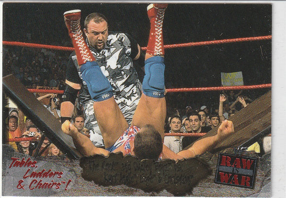 2001 Fleer WWF Raw Is War TLC 5 of 15 The Rock & Dudley Boyz vs. Kurt Angle, Edge & Christian