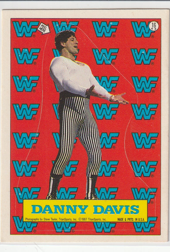 1987 Topps WWF Wrestling Sticker #16 Danny Davis WWE