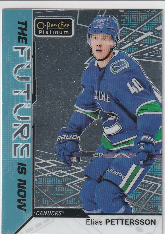 Elias Pettersson 2018-19 O-Pee-Chee Platinum The Future is Now Rookie Insert FN-13