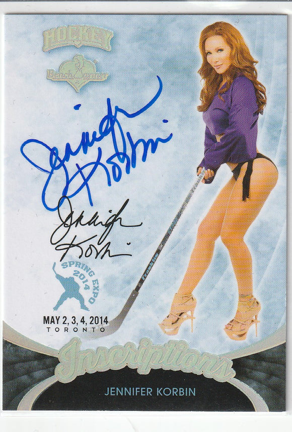 Jennifer Korbin 2014 Benchwarmer Hockey Inscriptions Autograph Promo card