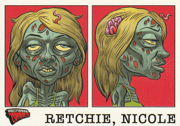 Topps Hollywood Zombies Glow-In-The-Dark Mug Shots card 3 Nicole Retchie