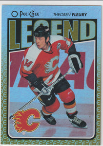 Theoren Fleury 2009-10 O-Pee-Chee Legend card #585 Rainbow Foil