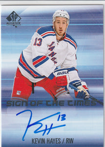 Kevin Hayes 2015-16 SP Authentic Sign of the Times Autograph card SOTT-KH