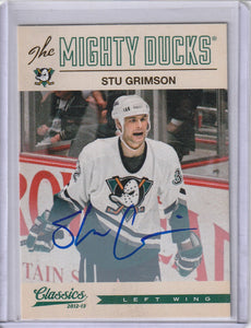 Stu Grimson 2012-13 Classics Signatures Autograph card #51