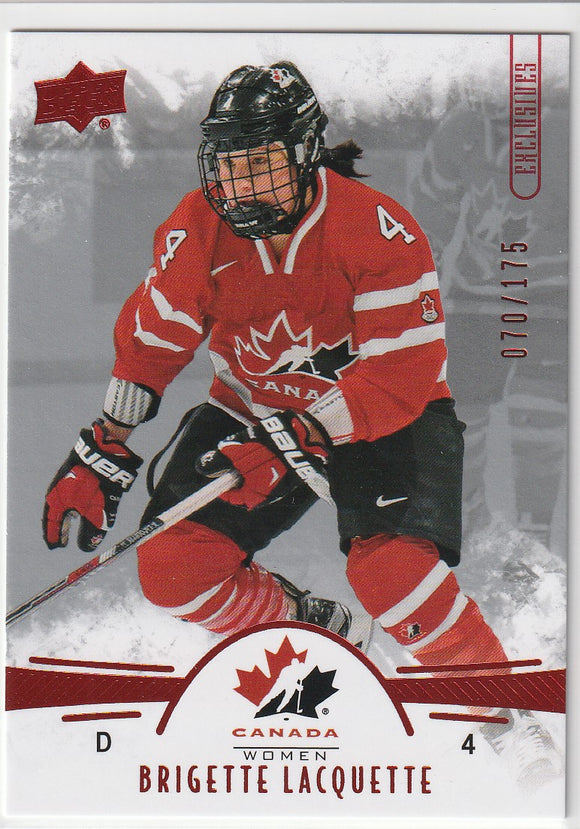 Brigette Lacquette 2016-17 UD Team Canada Women card #4 Exclusives #d 070/175