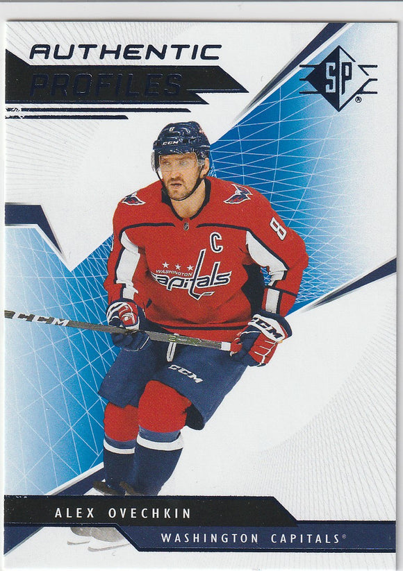 Alexander Ovechkin 2018-19 SP Hockey Authentic Profiles card AP-AO Blue Parallel