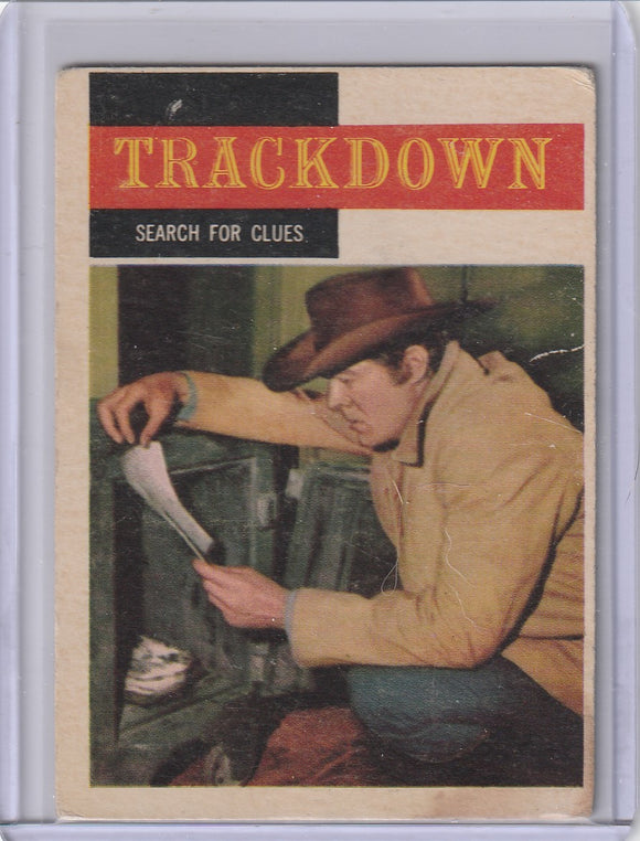 1958 Topps TV Westerns card #17 Trackdown - Search For Clues