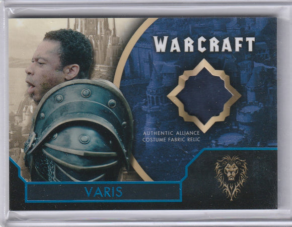 Topps Warcraft The Movie Dean Redman as Varis Alliance Costume Relic Blue 27/50