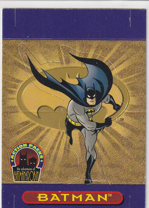 1996 Skybox Batman & Robin Action Packs Pop-Out card P1 Batman
