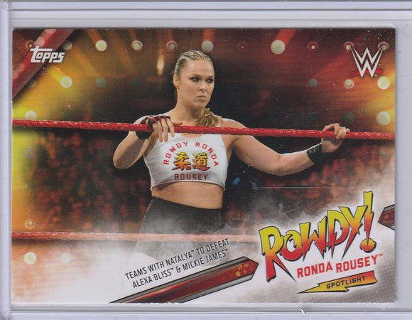 2019 Topps WWE Summerslam Rowdy Ronda Rousey Spotlight #23 of 40