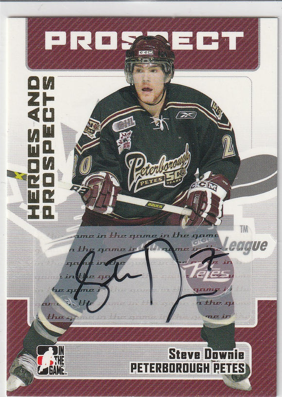 Steve Downie 2006-07 ITG Heroes and Prospects Autograph card A-SD1
