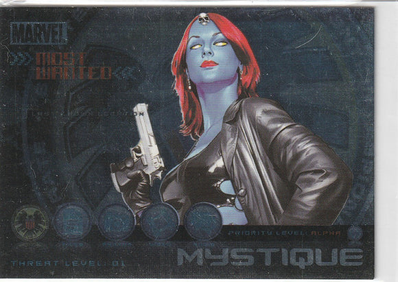2010 Marvel Heroes and Villains Most Wanted card M9 Mystique