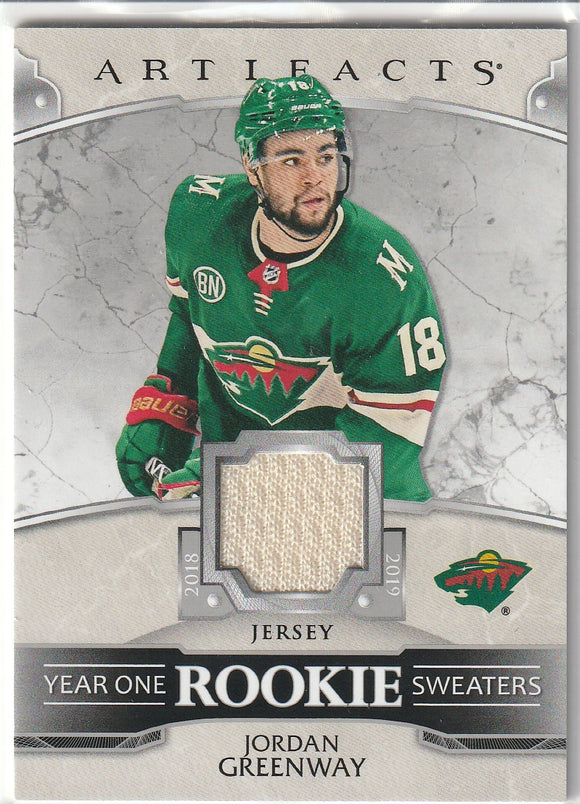 Jordan Greenway 2019-20 Artifacts Year One Rookie Sweaters Jersey card RS-JG