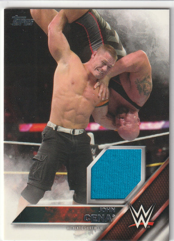 John Cena 2016 Topps WWE Authentic Shirt Relic card #d 068/299