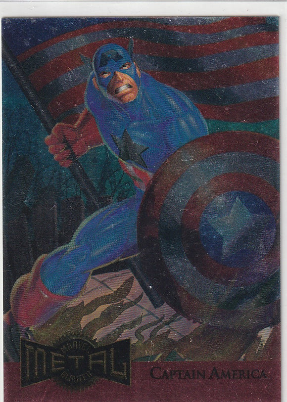1995 Marvel Metal Metal Blaster card # 2 of 18 Captain America