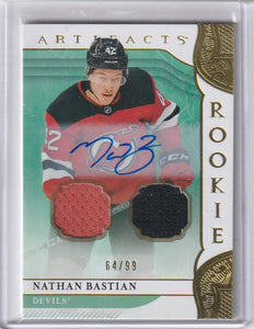 Nathan Bastian 2019-20 Artifacts Autograph Rookie Jersey #167 Gold #d 64/99