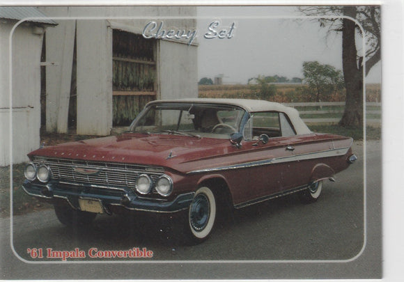 1992 Collect-A-Card Chevy Set Chrome Insert card #6 61 Impala Convertible