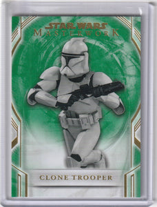 2018 Star Wars Masterwork card #15 Clone Trooper Green #d 12/99