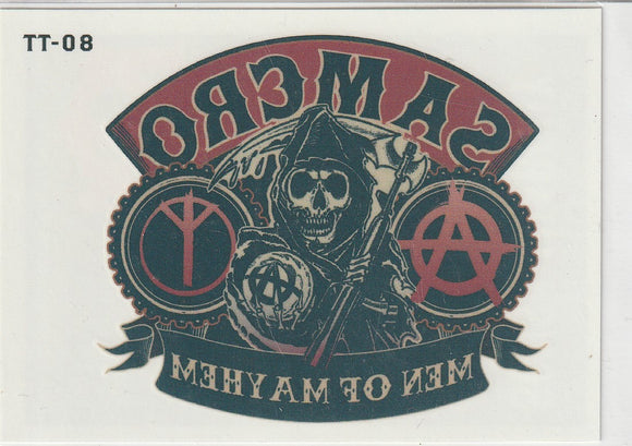 Sons of Anarchy Seasons 1-3 Temporary Tattoos TT-08 Samcro Men Mayhem